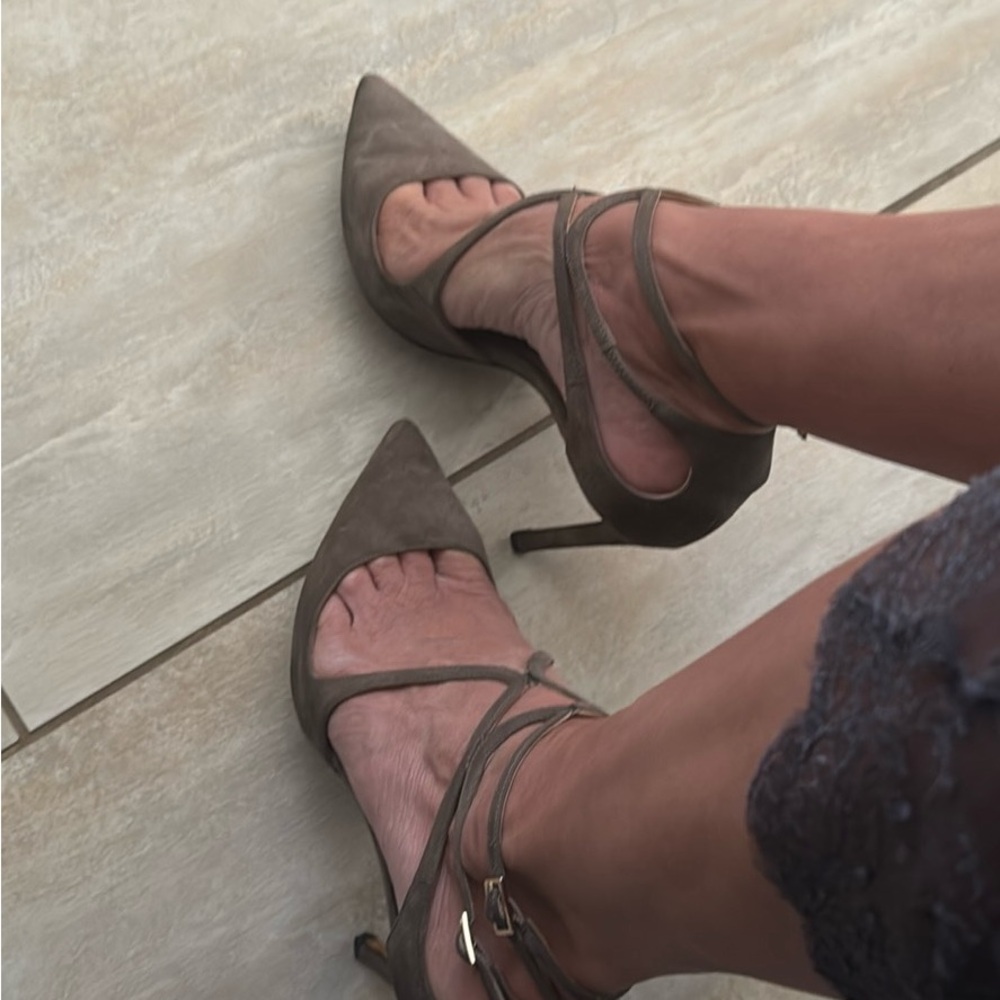 Jimmy Choo Taupe Strappy Heels